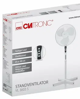 Domácí ventilátory Clatronic VL 3603 S WH stojanový ventilátor 40 cm, bílá