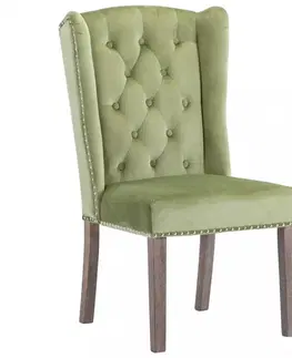 Židle Jídelní židle samet / kaučukovník Dekorhome Modrá