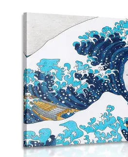 Obrazy přírody a krajiny Obraz reprodukce Velká vlna z Kanagawa - Kacušika Hokusai