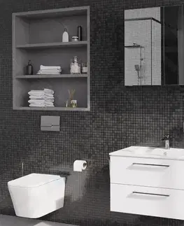 Koupelnový nábytek Kielle Vega Skříňka včetně umyvadla,80x50x46 cm, 2 zásuvky, lesklá bílá 50018S80