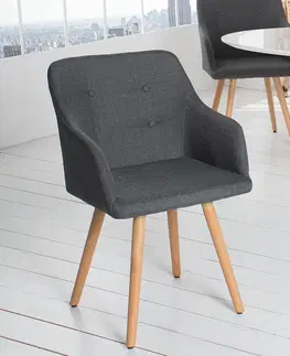 Luxusní jídelní židle Estila Designová moderní jídelní židle Scandinavia šedá