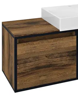 Koupelnový nábytek SAPHO SKARA umyvadlová skříňka 100x49,5x46,5cm, černá mat/dub Collingwood CG004-1919