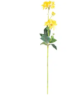 Květiny Umělá jiřina, v. 75 cm, žlutá