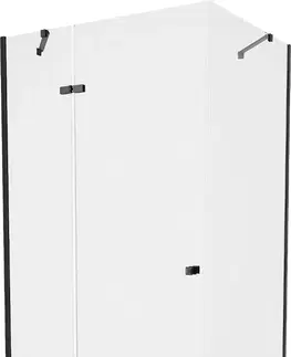 Sifony k pračkám MEXEN/S Roma sprchový kout 90x70, transparent, černá  + bílá vanička se sifonem 854-090-070-70-00-4010B