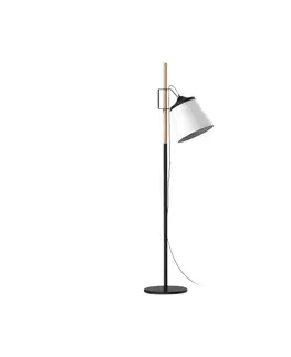 Stojací lampy Aluminor Aluminor Woody stojací lampa, černá/bílá/dřeva