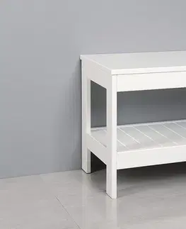 Koupelnový nábytek AQUALINE ETIDE policový regál nízký 61x45x36 cm, bílá mat ET061