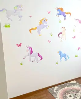Samolepky na zeď Dětské samolepky na zeď - Unicorns