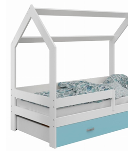 Postele Dětská postel SPECIOSA D3 80x160 v barvě bílé se zásuvkou: modrá