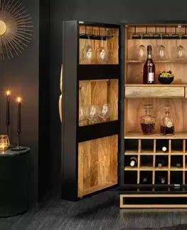 Komody, skříňky, vitríny a regály LuxD Designová barová skříňka Cullen 140 cm černé mango
