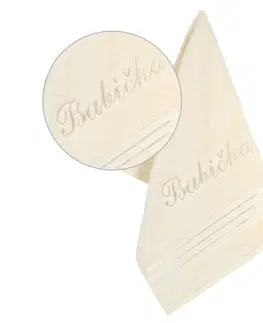 Ručníky Bellatex Froté ručník s výšivkou Babička vanilková
