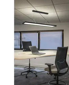 Závěsná kancelářska svítidla SLV BIG WHITE WORKLIGHT DALI závěsné svítidlo černé 57 W 4000 K 80° 1005395