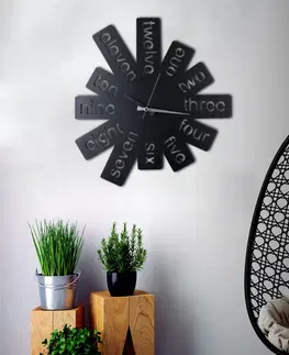 Hodiny Wallity Dekorativní nástěnné hodiny Tokyo 50 cm černé