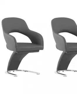 Židle Jídelní židle 2 ks umělá kůže / chrom Dekorhome Černá