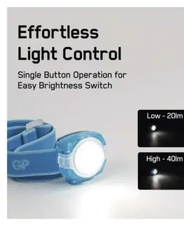 Čelovky Emos LED čelovka GP CH31, 40 lm, 8m, 2× CR2025, modrá 1451703103