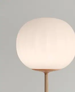 Stojací lampy Luceplan Luceplan Lita stojací lampa skleněné stínidlo 30 cm, jasan