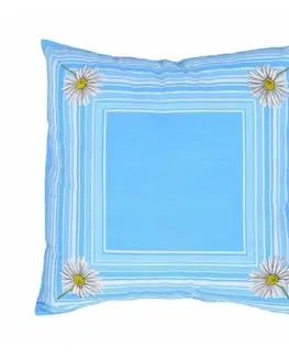 Polštáře Polštář, Kopretina, modrý, 40 x 40 cm polštář (návlek + vnitřek)