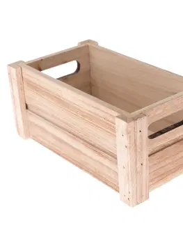 Úložné boxy Dřevěná bedýnka Karasi, přírodní, 21,5 x 12,5 x 9,5 cm