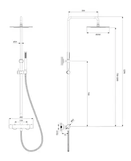 Sprchy a sprchové panely OMNIRES Termostatický sprchový systém Y, kartáčovaná mosaz BSB Y1244SUBSB