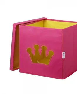 Boxy na hračky LOVE IT STORE IT - Úložný box na hračky s krytem a okénkem - koruna