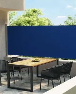 Markýzy Zatahovací boční markýza 160x600 cm Dekorhome Modrá