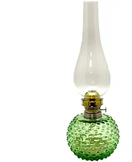 Lampy Floriánova huť Petrolejová lampa EMA 38 cm světle zelená 
