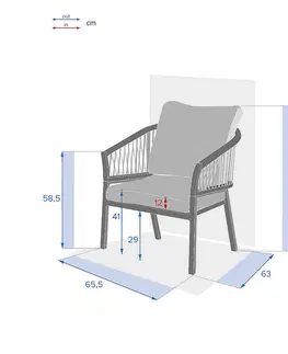 Zahradní židle a křesla Hliníkové křeslo COLUMBIA (antracit)