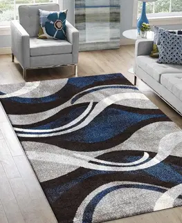 Moderní koberce Originální koberec s abstraktním vzorem v modrošedé barvě Šířka: 240 cm | Délka: 330 cm