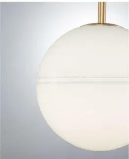 Designová závěsná svítidla NOVA LUCE závěsné svítidlo CANTONA bílé opálové sklo mosaz zlatá E27 1x12W 230V IP20 bez žárovky 9960612