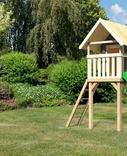 Prolézačky Dětská hrací věž se skluzavkou Dekorhome Zelená