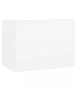 Koupelnové skříňky Skříňka pod umyvadlo 80 cm Dekorhome Bílá lesk