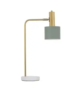Designové stolní lampy NOVA LUCE stolní lampa PAZ zlatý kov mentolové kovové stínidlo bílá základna E27 1x12W 230V IP20 bez žárovky 9426652