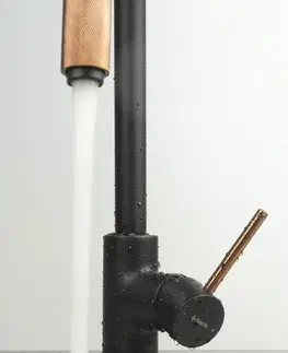 Kuchyňské baterie DEANTE ASTER černá měď Dřezová baterie, s připojením vodního filtru BCA_B64M