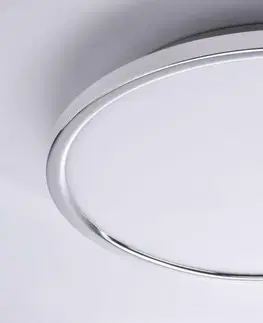 LED stropní svítidla VÝPRODEJ VZORKU PAUL NEUHAUS LED panel, chrom, kruhové, ultraploché, průměr 45cm 2700-5000K PN 8121-17