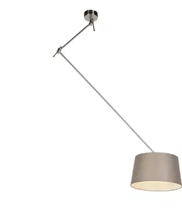 Zavesna svitidla Závěsná lampa s plátěným stínidlem taupe 35 cm - ocel Blitz I