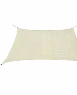 Stínící textilie Plachta proti slunci z HDPE čtvercová 3,6 x 3,6 m Krémová