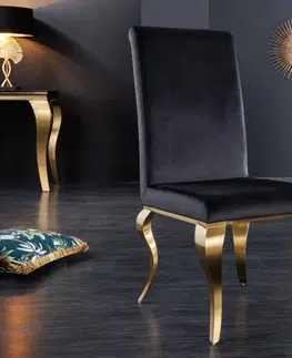 Jídelní sety Jídelní židle 2 ks ZETHOS Dekorhome Zlatá