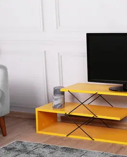 TV stolky Hanah Home TV stolek Zigzag 120 cm žlutý