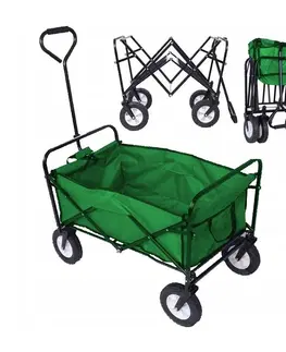 ZAHRADNÍ NÁBYTEK Praktický víceúčelový přepravní vozík v zelené barvě