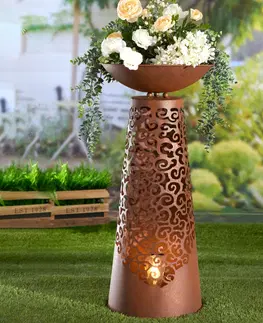 Svíčky a světelné dekorace Solární sloup s květinovou mísou