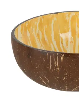 Mísy a misky Oranžová miska ve tvaru poloviny kokosového ořechu - Ø 14*7 cm J-Line by Jolipa 21155