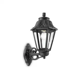 Rustikální venkovní nástěnná svítidla Ideal Lux ANNA AP1 SVÍTIDLO VENKOVNÍ černé 101491