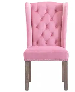 Židle Jídelní židle 4 ks samet / kaučukovník Dekorhome Modrá