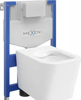 Záchody MEXEN/S WC předstěnová instalační sada Felix XS-F s mísou WC Teo,  bílá 6803385XX00