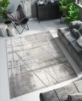 Moderní koberce Béžovo šedý designový koberec s abstraktním vzorem