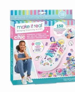 Hračky panenky MAKE IT REAL - Dekorativní samolepky na boty Rainbow Chic