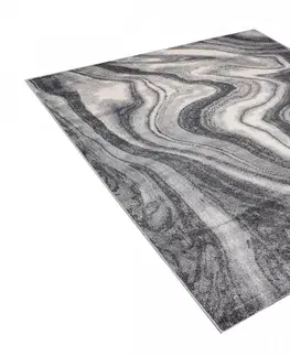 Moderní koberce Tmavě šedý designový koberec s abstraktním vzorem Šířka: 60 cm | Délka: 100 cm