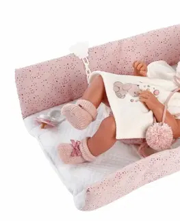Hračky panenky LLORENS - 63544 NEW BORN DĚVČÁTKO- realistická panenka miminko s celovinylovým tělem - 35 c