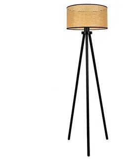 Lampy   - Stojací lampa ROLLER 1xE27/15W/230V ratan/černá 