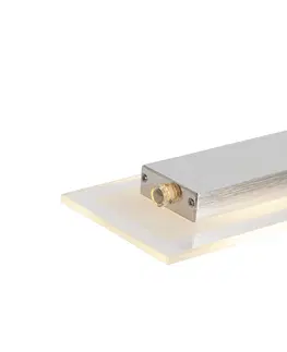 Zavesna svitidla Závěsná lampa z oceli se skleněnou deskou včetně LED s dotykovým stmívačem - Platina