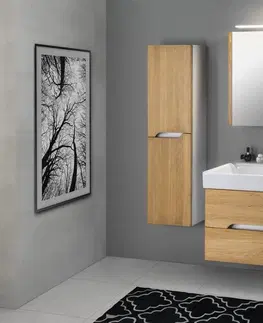 Koupelnový nábytek SAPHO MEDIENA umyvadlová skříňka 77x50,5x49cm, bílá mat/dub natural MD082